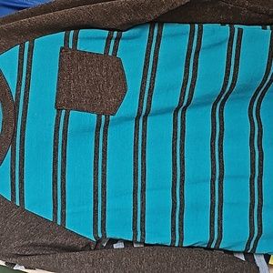 Teal long sleeve tee- stripe Cotton/poly Size 4T